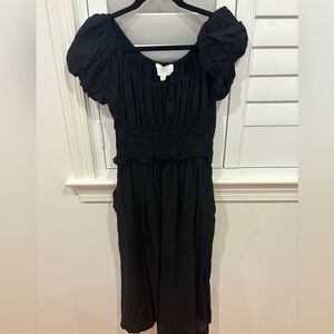 Pomander Black Puff Sleeve Dress